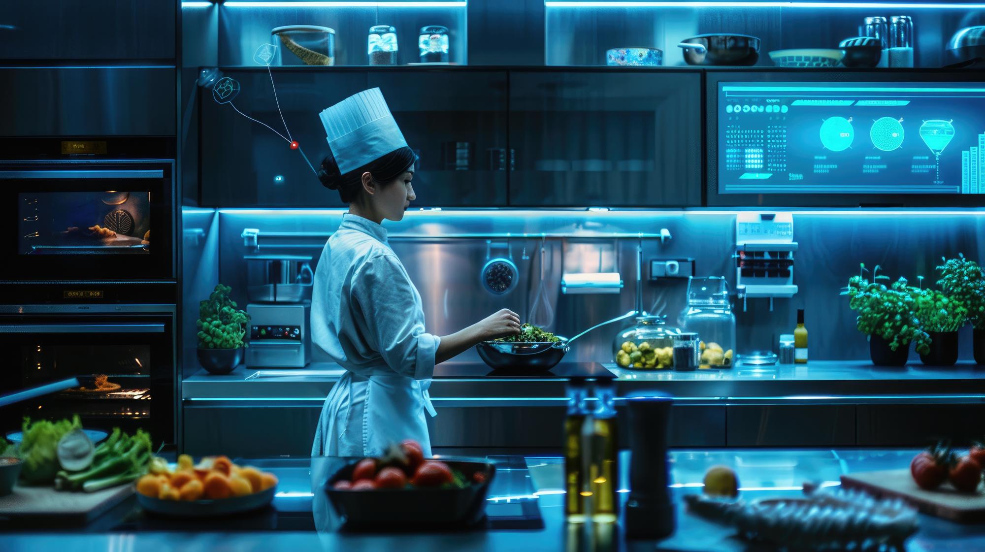 Chef calibrating scales and sensors